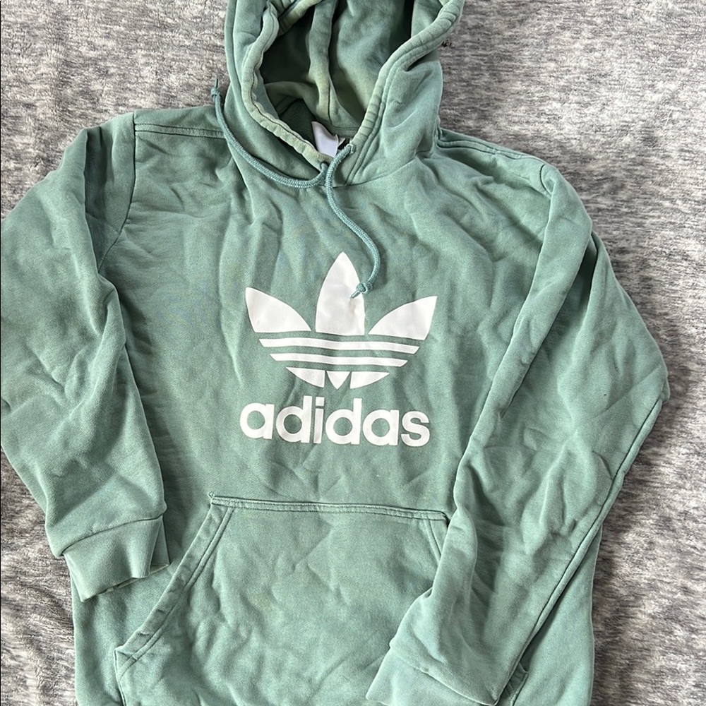 Adidas Mint Green Hoodie with White Logo
